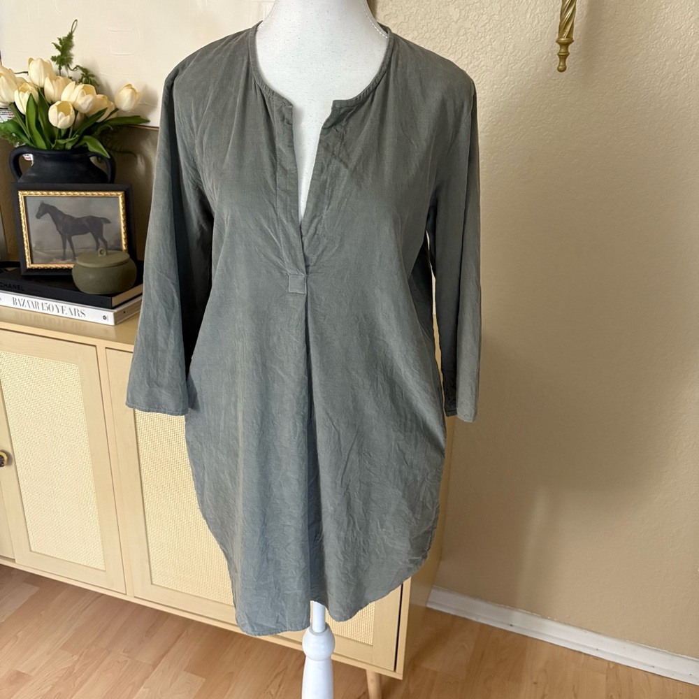 CP SHADES Grey Womens Teton Micro Cord Tunic Top Size Small Lagenlook